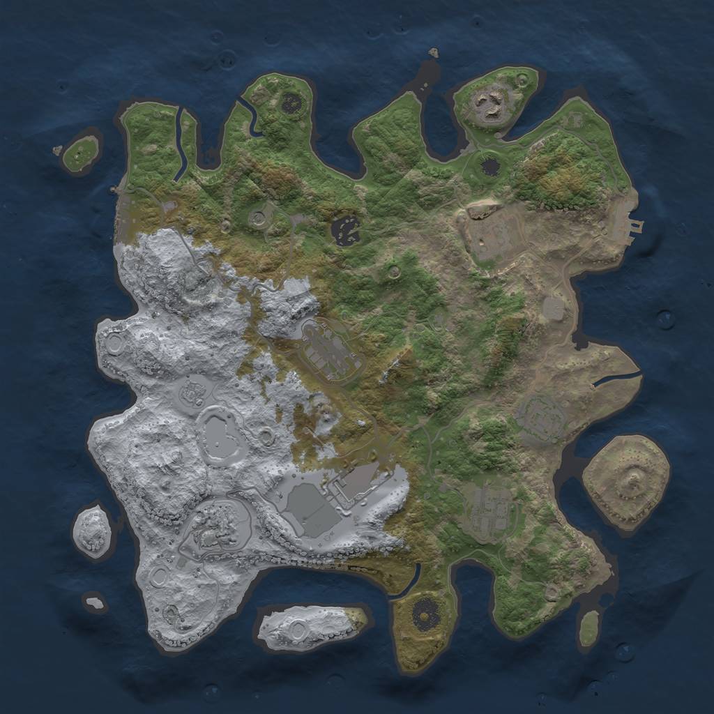 Rust Map: Procedural Map, Size: 3500, Seed: 167823, 15 Monuments