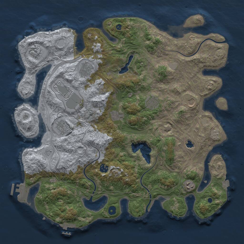 Rust Map: Procedural Map, Size: 4250, Seed: 1397452756, 16 Monuments