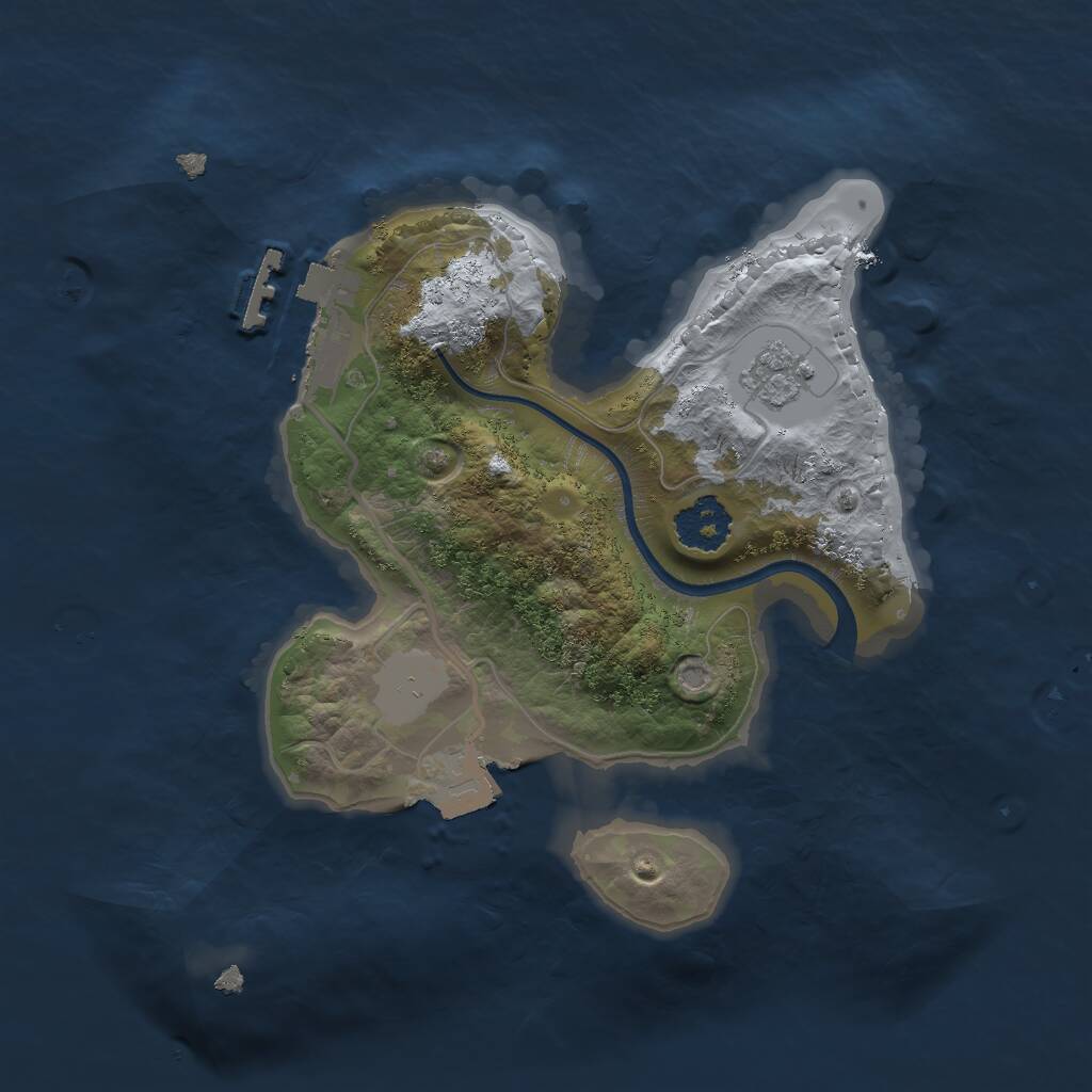 Rust Map: Procedural Map, Size: 2000, Seed: 1313106895, 3 Monuments