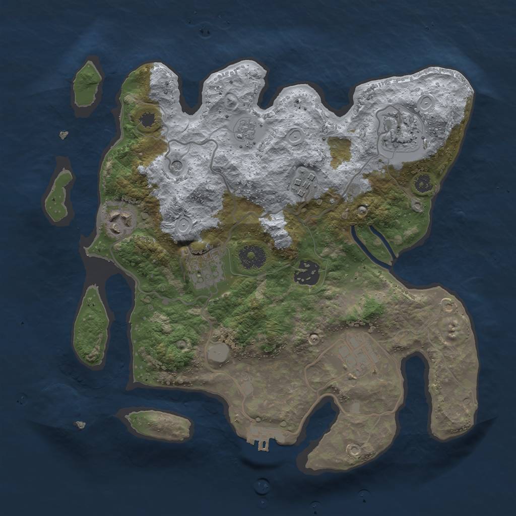 Rust Map: Procedural Map, Size: 3000, Seed: 52722, 14 Monuments
