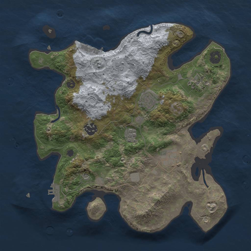 Rust Map: Procedural Map, Size: 3000, Seed: 611439952, 14 Monuments