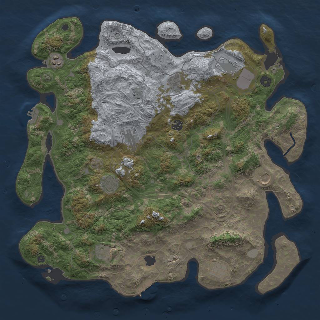 Rust Map: Procedural Map, Size: 4250, Seed: 1967, 19 Monuments