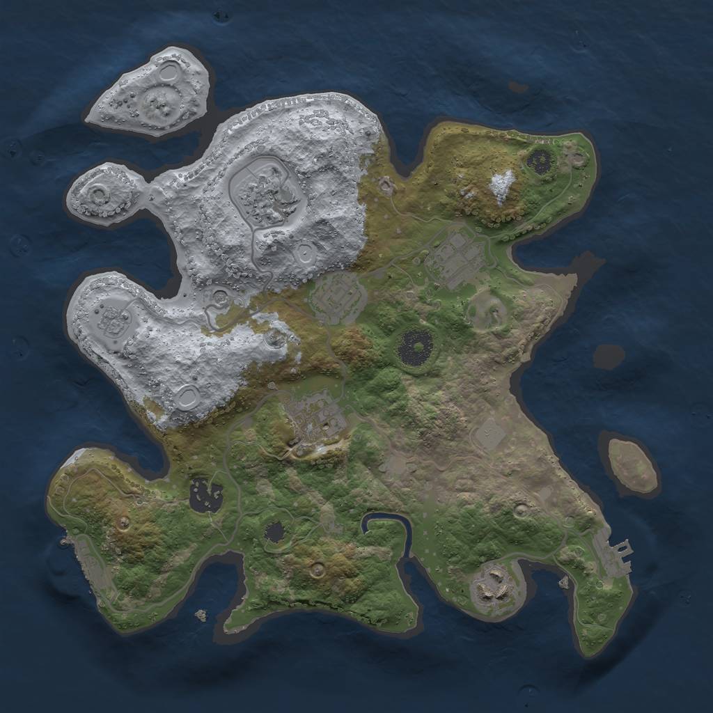 Rust Map: Procedural Map, Size: 3000, Seed: 42176, 13 Monuments