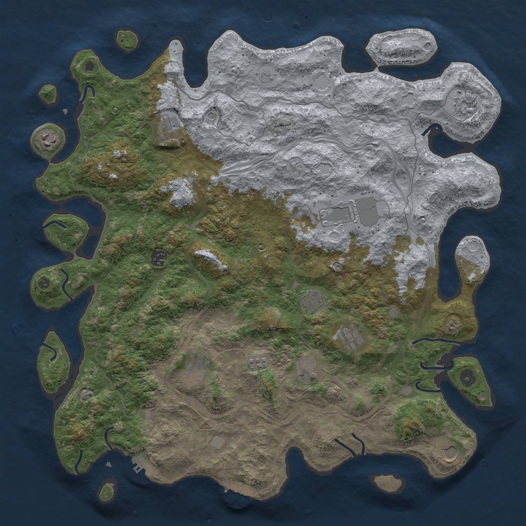 Rust Map: Procedural Map, Size: 4800, Seed: 1172512102, 20 Monuments