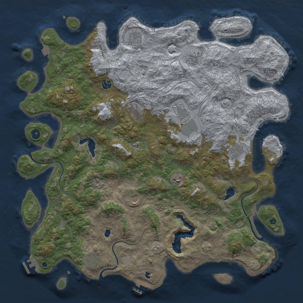 Rust Map: Procedural Map, Size: 4800, Seed: 1172512102, 16 Monuments