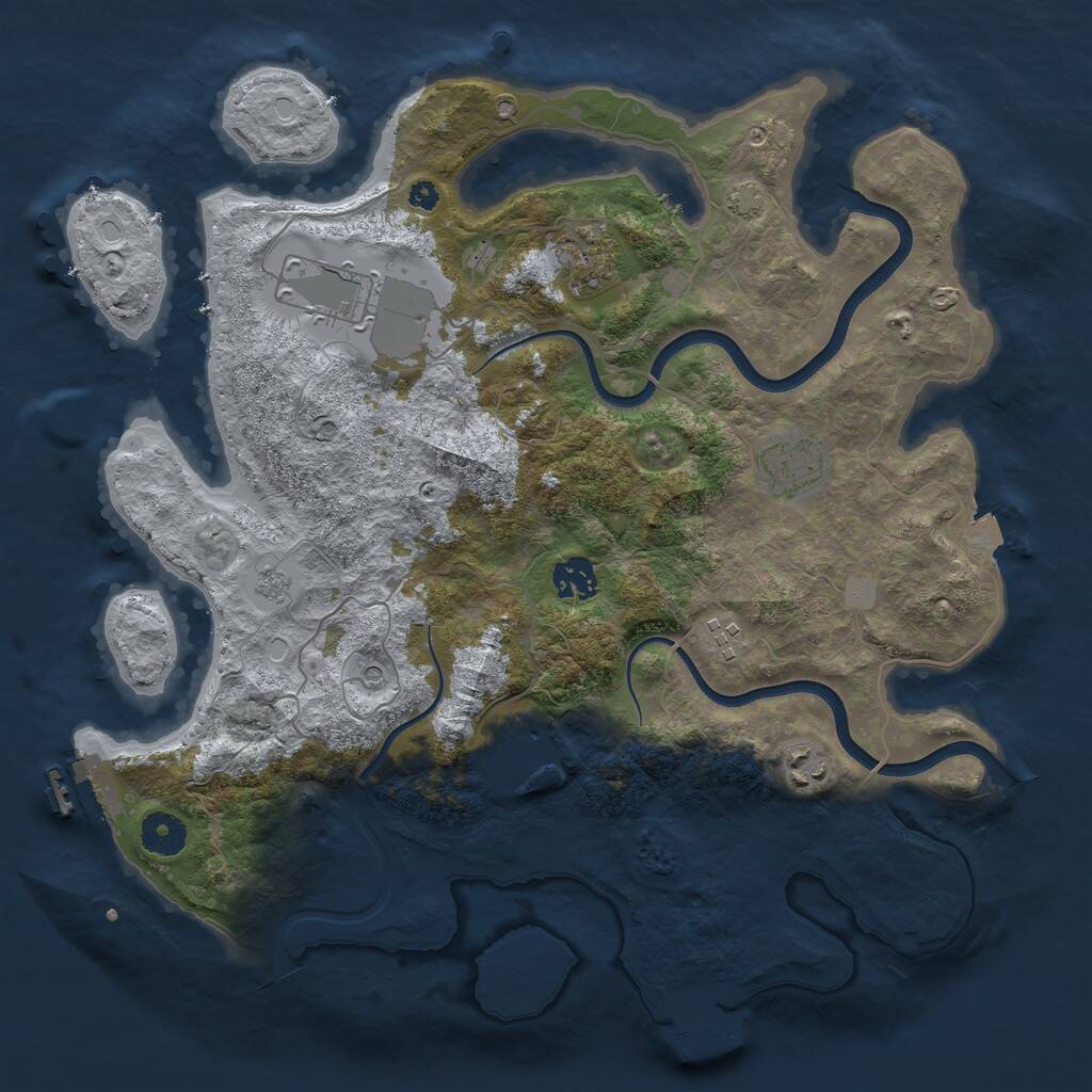 Rust Map: Procedural Map, Size: 3700, Seed: 801282, 13 Monuments