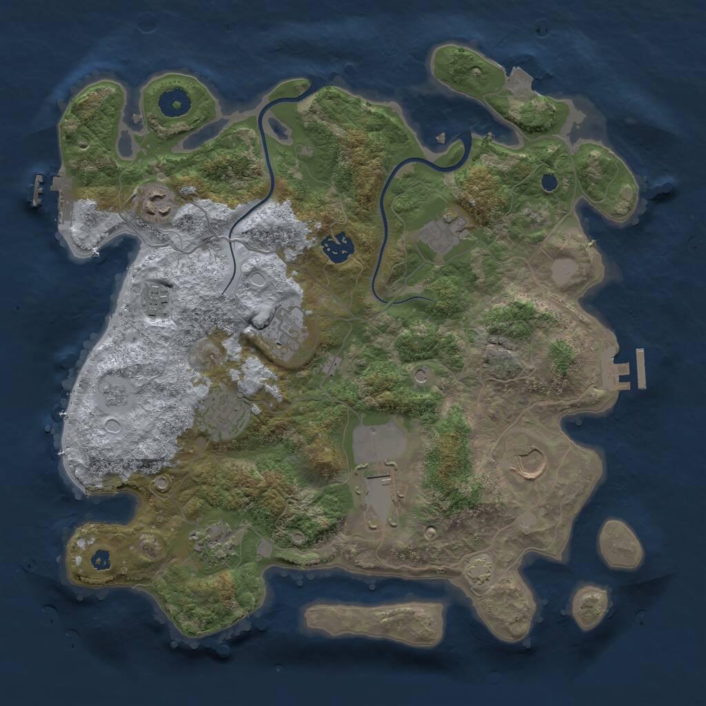Rust Map: Procedural Map, Size: 3500, Seed: 1141587, 15 Monuments
