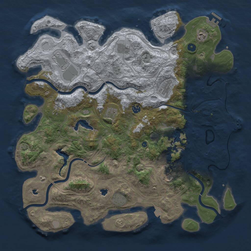 Rust Map: Procedural Map, Size: 4500, Seed: 2581000, 16 Monuments