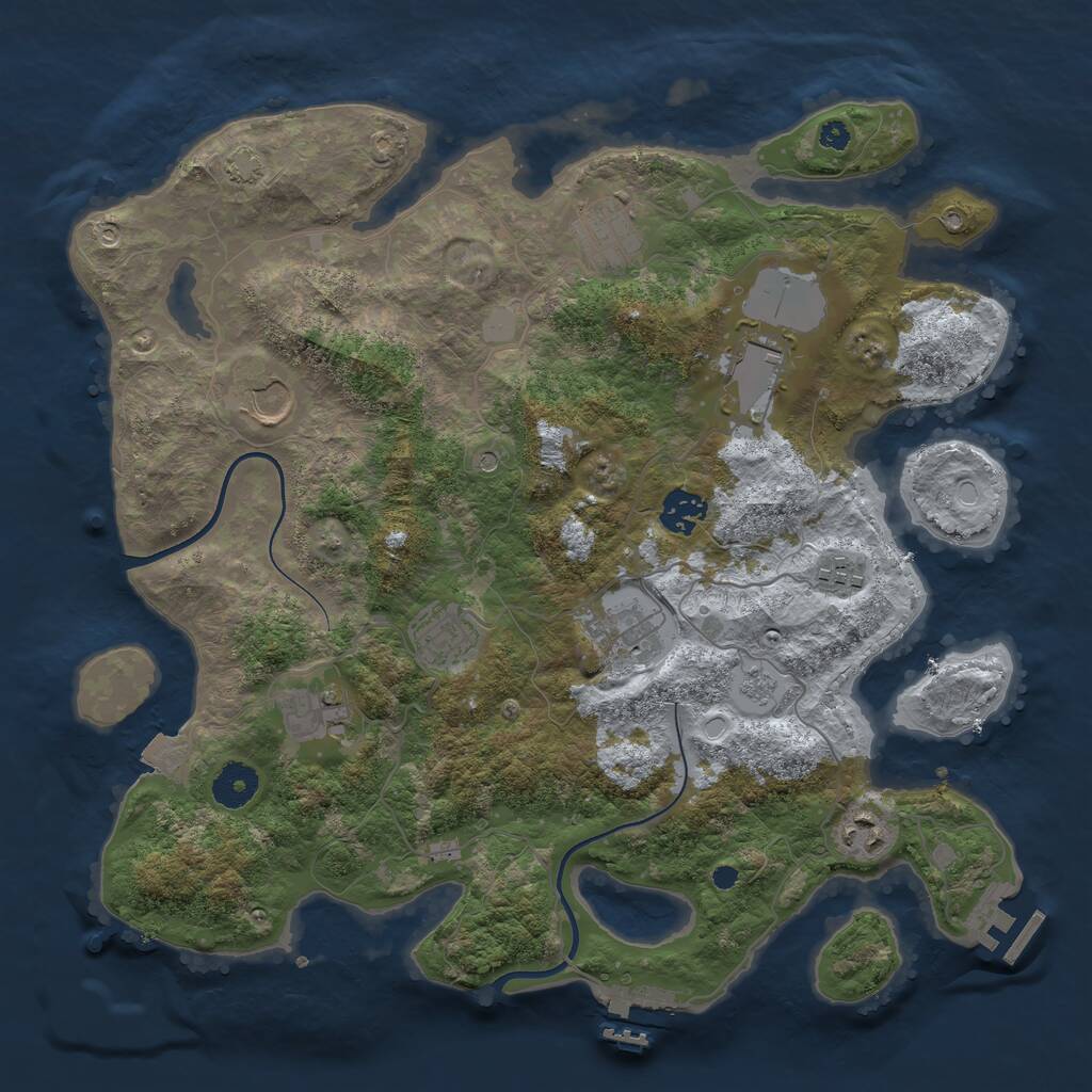 Rust Map: Procedural Map, Size: 3650, Seed: 79554143, 15 Monuments