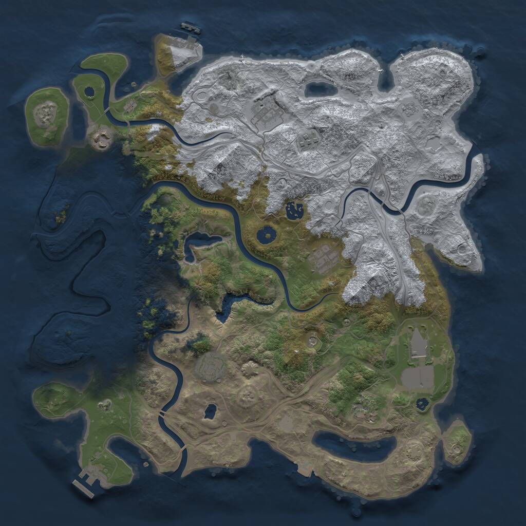 Rust Map: Procedural Map, Size: 4250, Seed: 1587766186, 14 Monuments