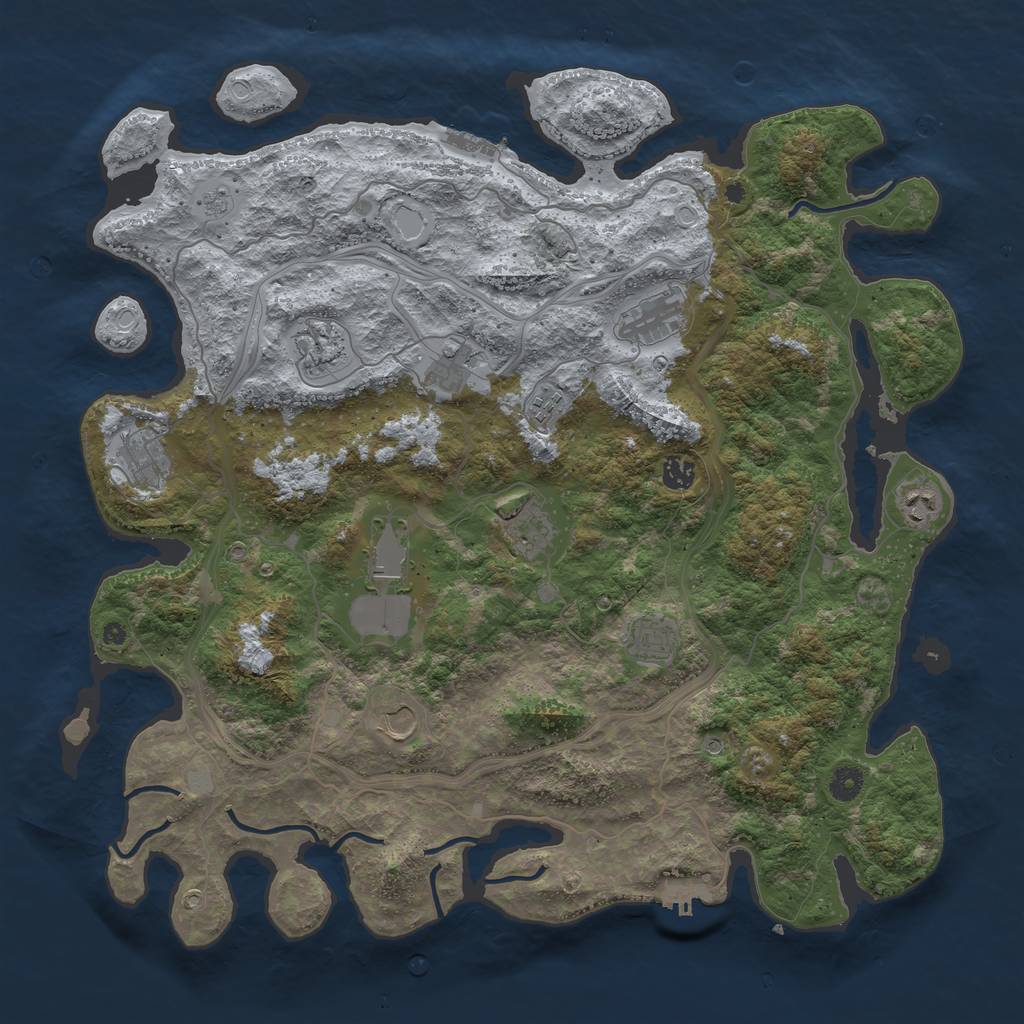 Rust Map: Procedural Map, Size: 4500, Seed: 112289, 20 Monuments