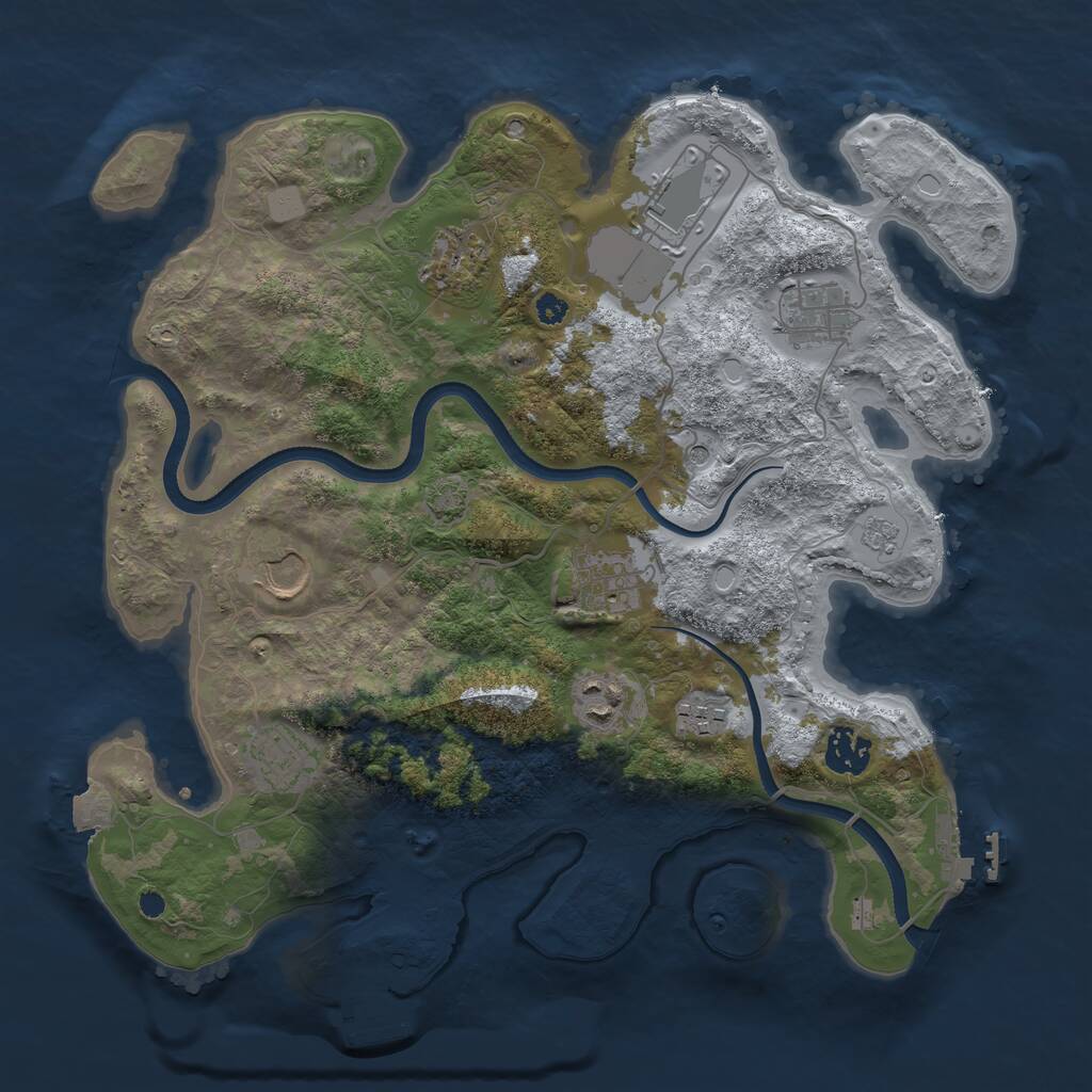 Rust Map: Procedural Map, Size: 3500, Seed: 565514344, 15 Monuments