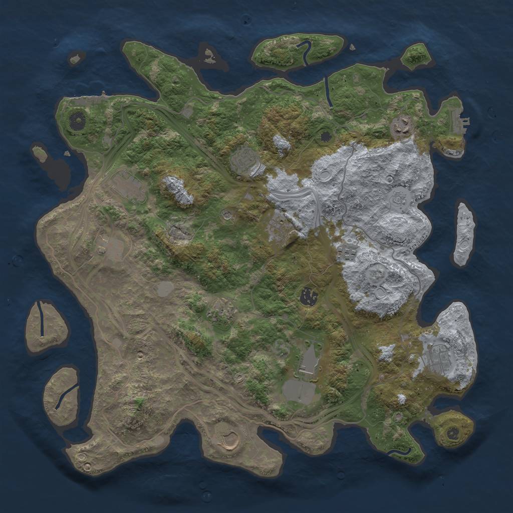 Rust Map: Procedural Map, Size: 4250, Seed: 1806403316, 20 Monuments