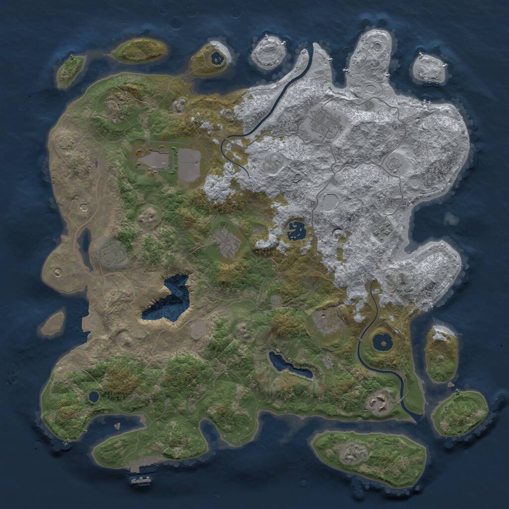 Rust Map: Procedural Map, Size: 4000, Seed: 375516194, 14 Monuments