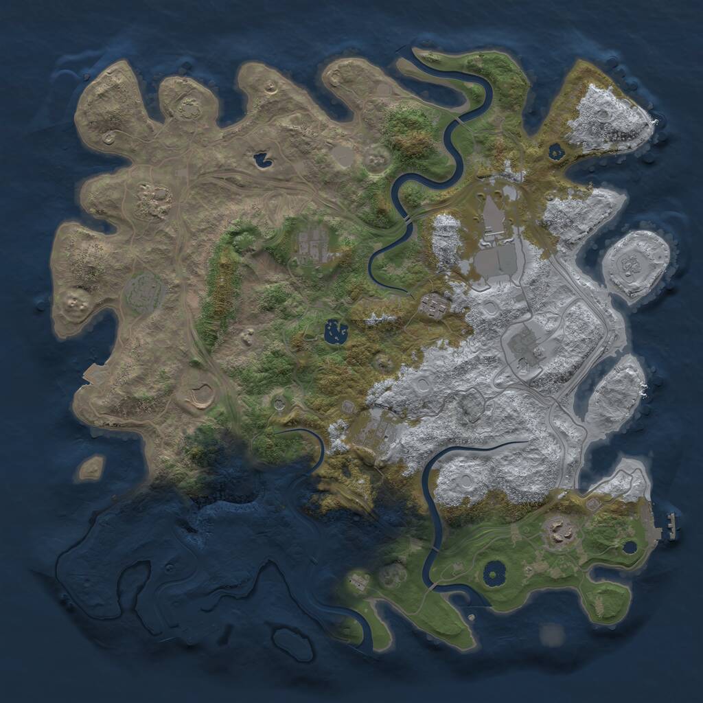 Rust Map: Procedural Map, Size: 4250, Seed: 637730083, 16 Monuments