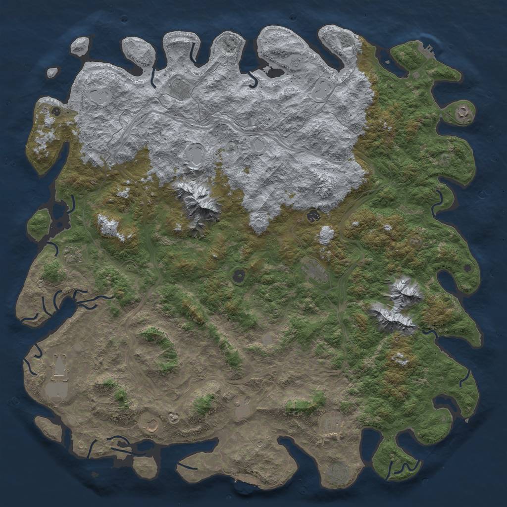 Rust Map: Procedural Map, Size: 6000, Seed: 177805285, 18 Monuments