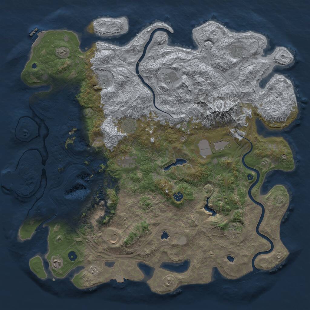 Rust Map: Procedural Map, Size: 5000, Seed: 1467561436, 17 Monuments