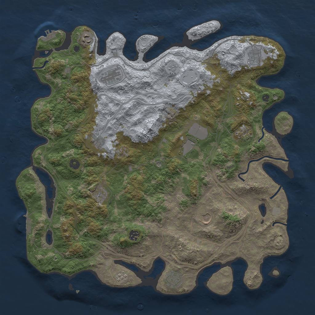 Rust Map: Procedural Map, Size: 4500, Seed: 180639371, 20 Monuments