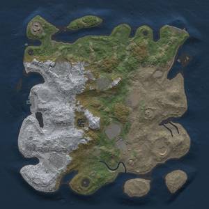 Thumbnail Rust Map: Procedural Map, Size: 3500, Seed: 652324895, 17 Monuments