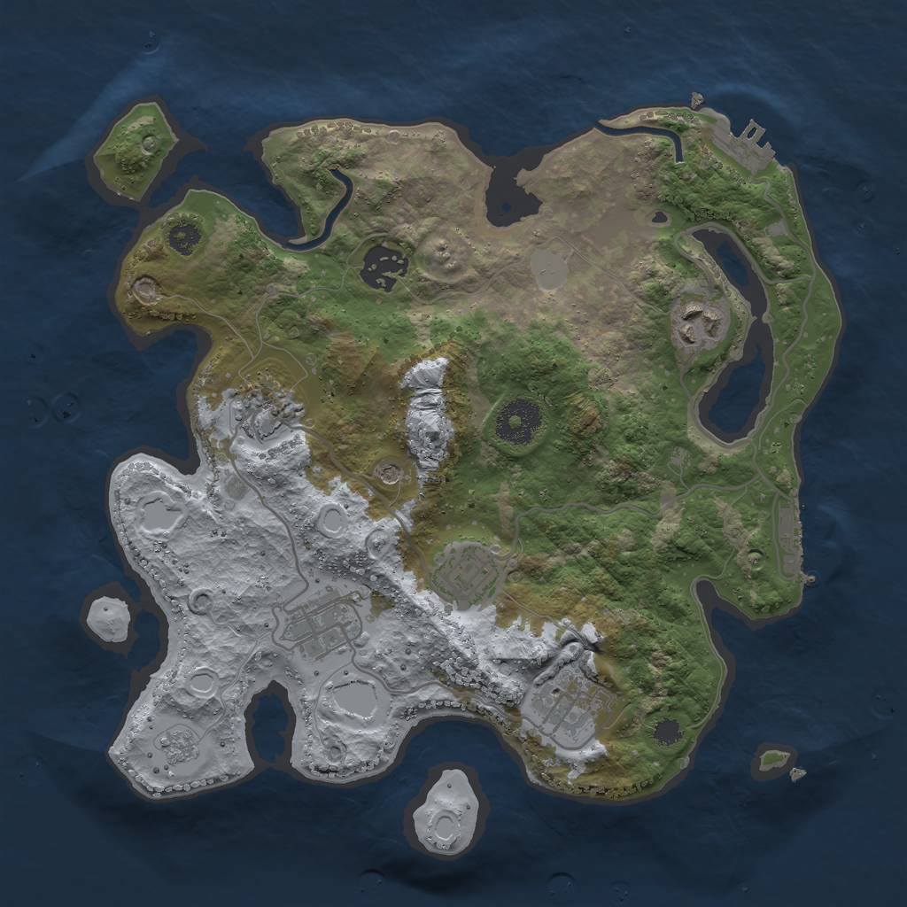 Rust Map: Procedural Map, Size: 3000, Seed: 54234, 15 Monuments