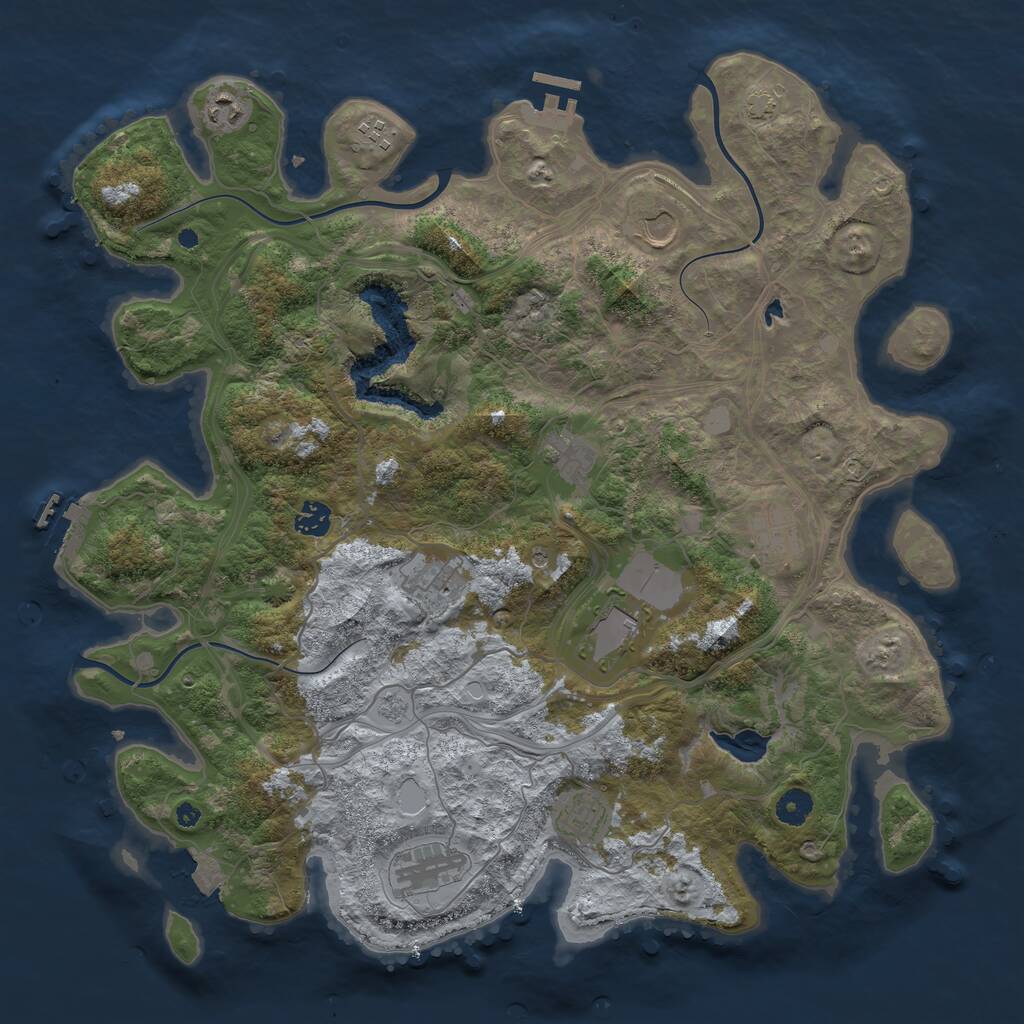 Rust Map: Procedural Map, Size: 4250, Seed: 1372328124, 16 Monuments