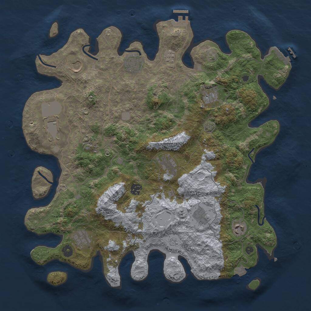 Rust Map: Procedural Map, Size: 4096, Seed: 557678575, 17 Monuments
