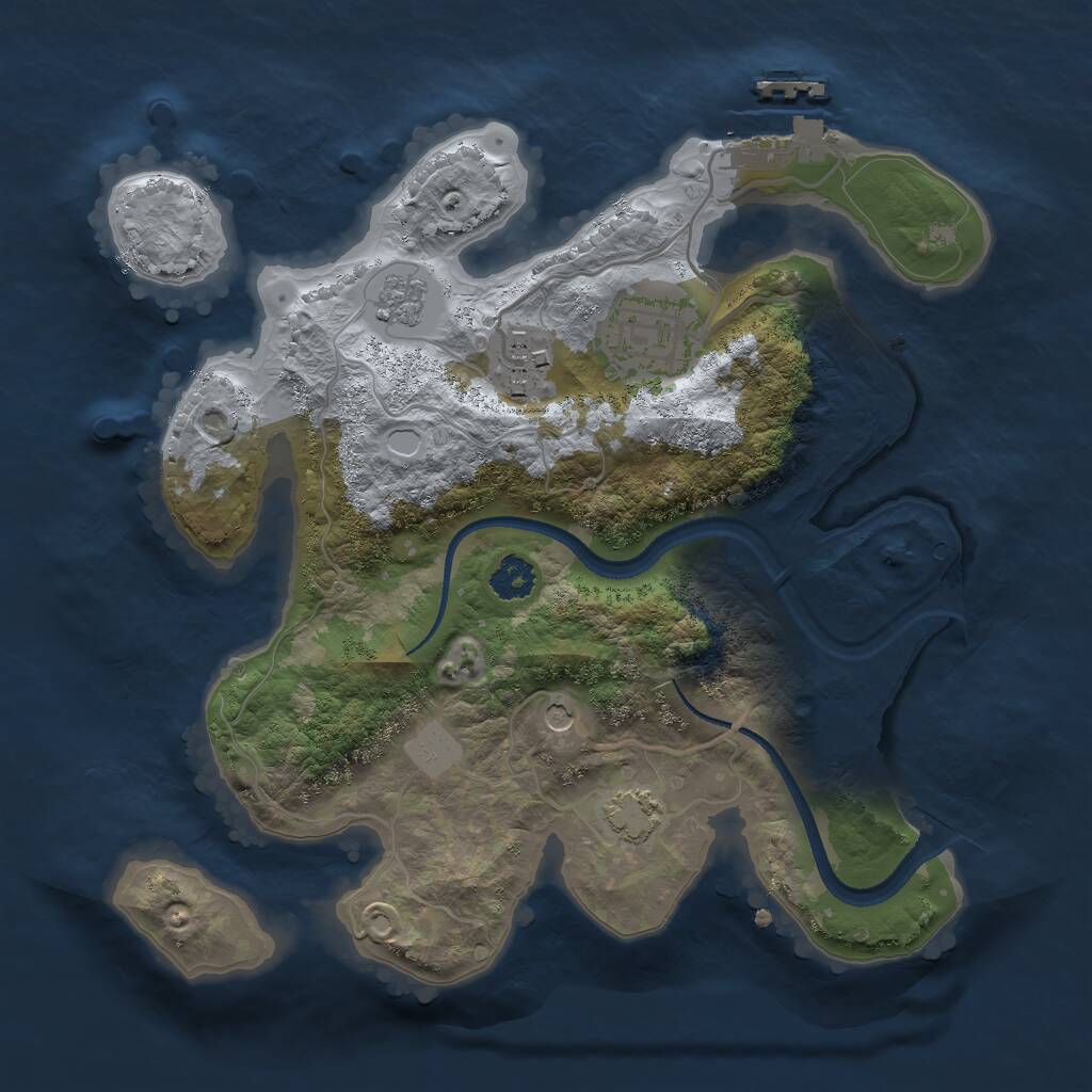 Rust Map: Procedural Map, Size: 2500, Seed: 17588, 7 Monuments
