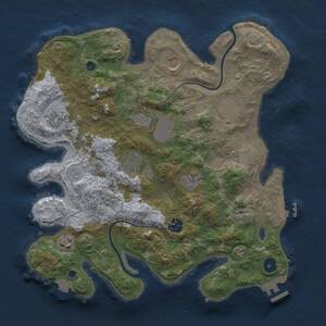 Thumbnail Rust Map: Procedural Map, Size: 3500, Seed: 57724228, 15 Monuments