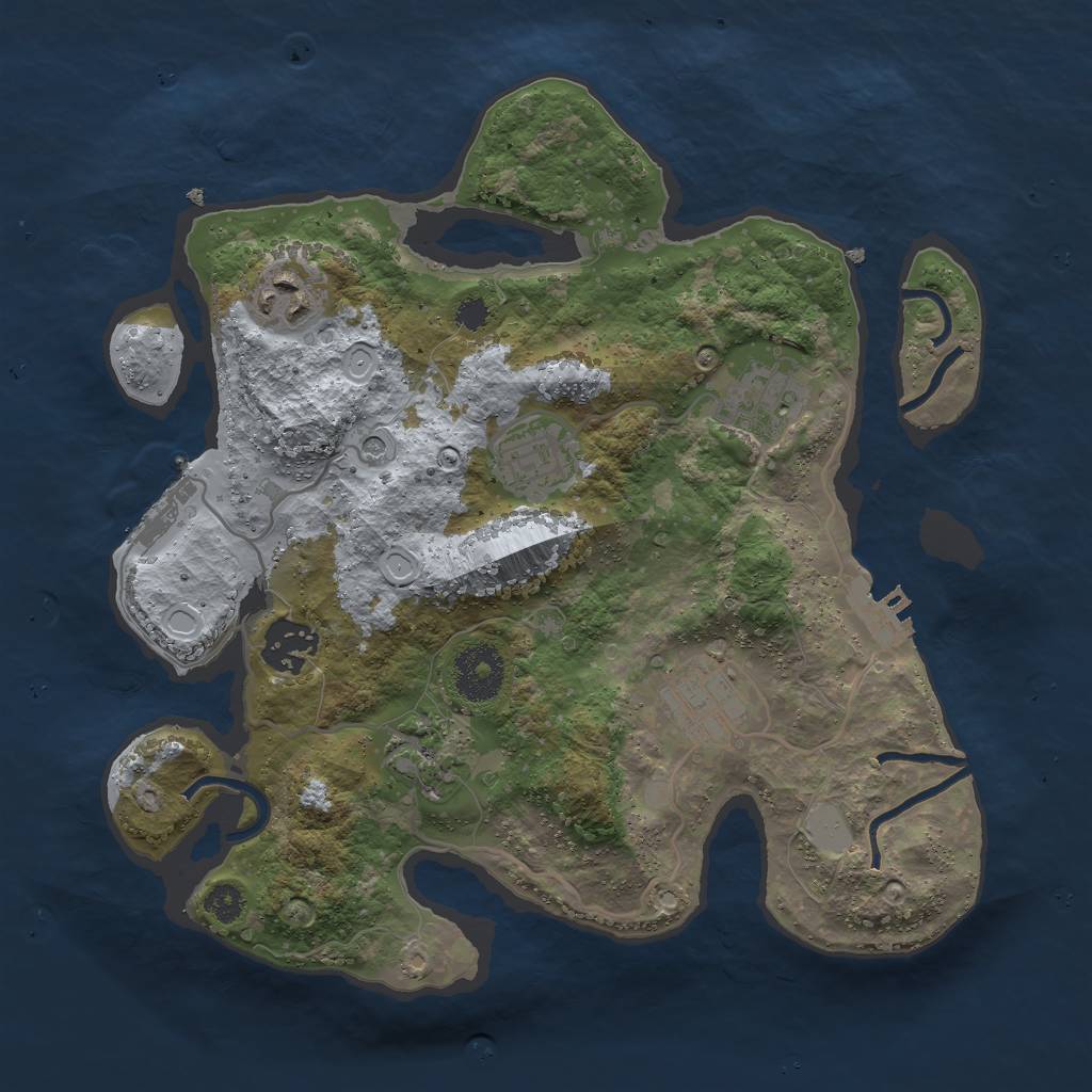 Rust Map: Procedural Map, Size: 3000, Seed: 1151379863, 14 Monuments