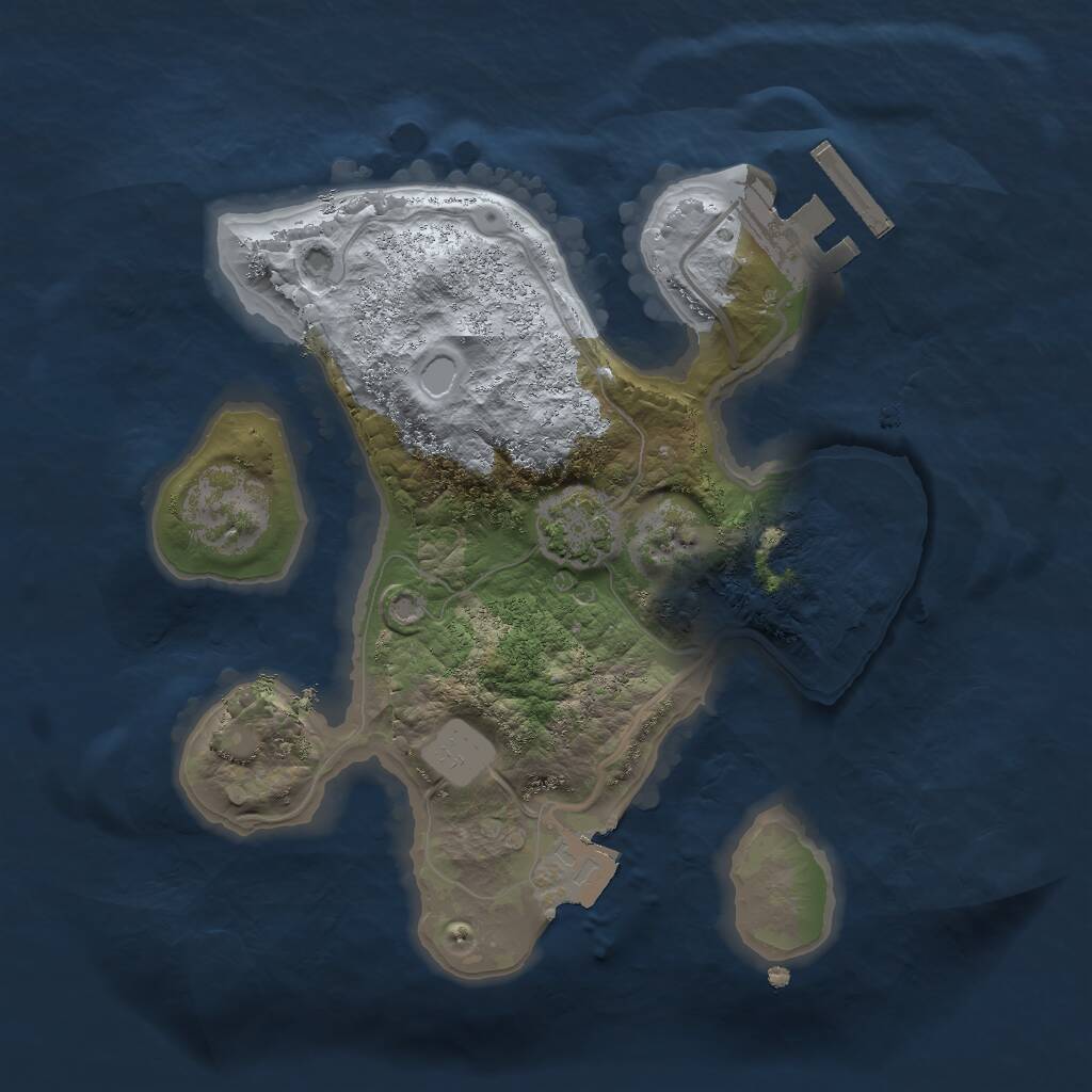 Rust Map: Procedural Map, Size: 2000, Seed: 134234567, 3 Monuments