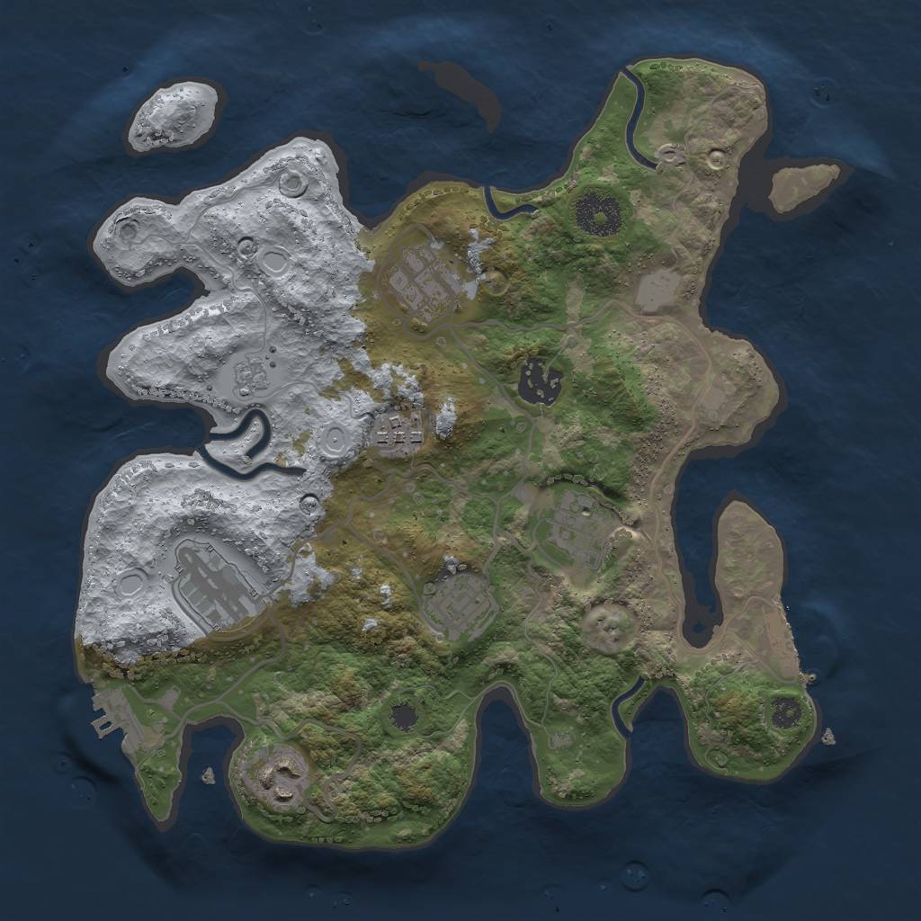 Rust Map: Procedural Map, Size: 3000, Seed: 7680, 15 Monuments