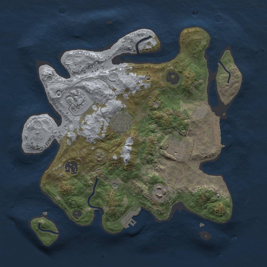 Rust Map: Procedural Map, Size: 3000, Seed: 625977524, 14 Monuments