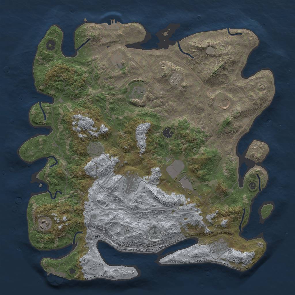 Rust Map: Procedural Map, Size: 4250, Seed: 28121995, 19 Monuments