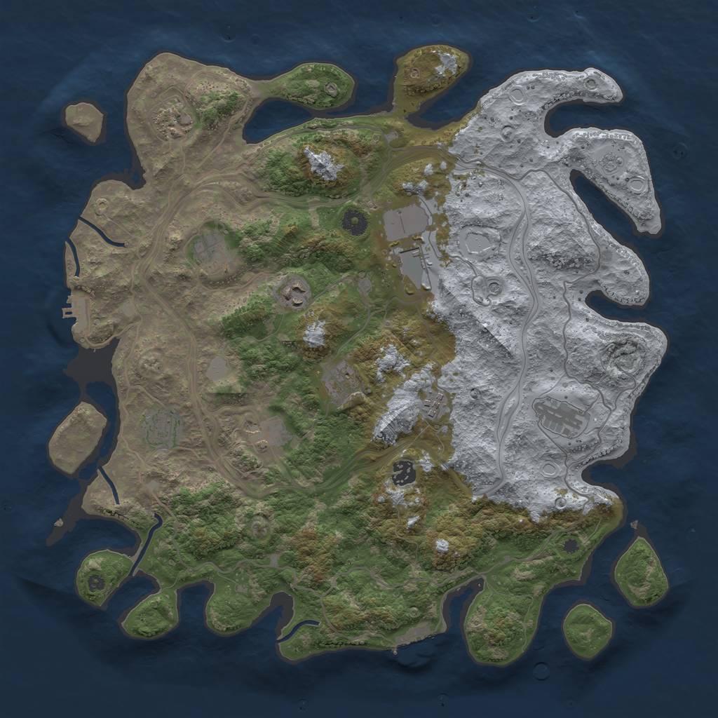 Rust Map: Procedural Map, Size: 4250, Seed: 1585710440, 17 Monuments