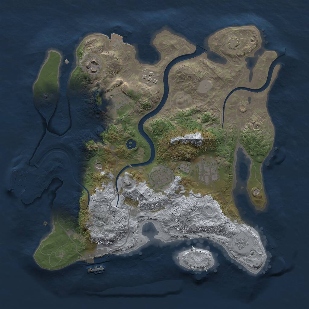Rust Map: Procedural Map, Size: 3000, Seed: 2111774278, 11 Monuments