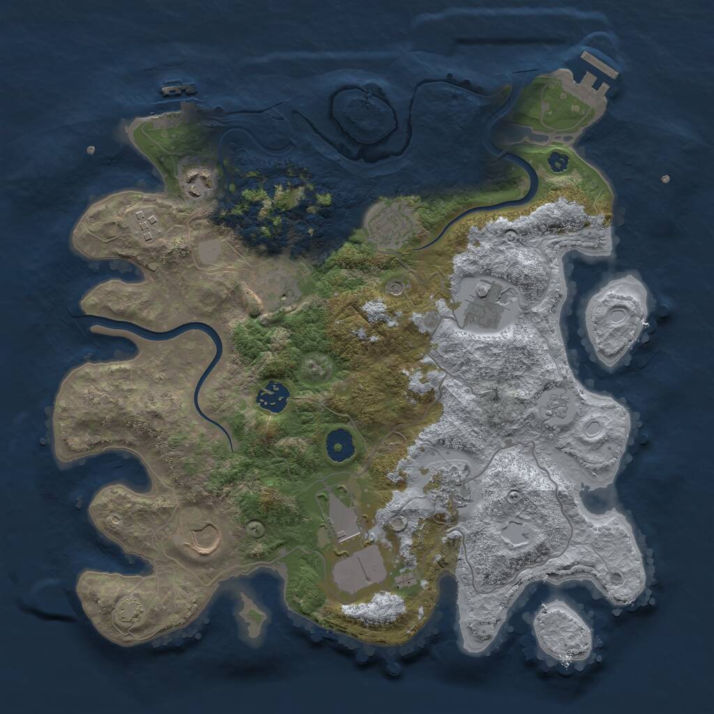 Rust Map: Procedural Map, Size: 3500, Seed: 71947965, 15 Monuments