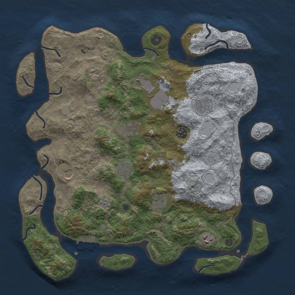 Rust Map: Procedural Map, Size: 4100, Seed: 1518, 17 Monuments