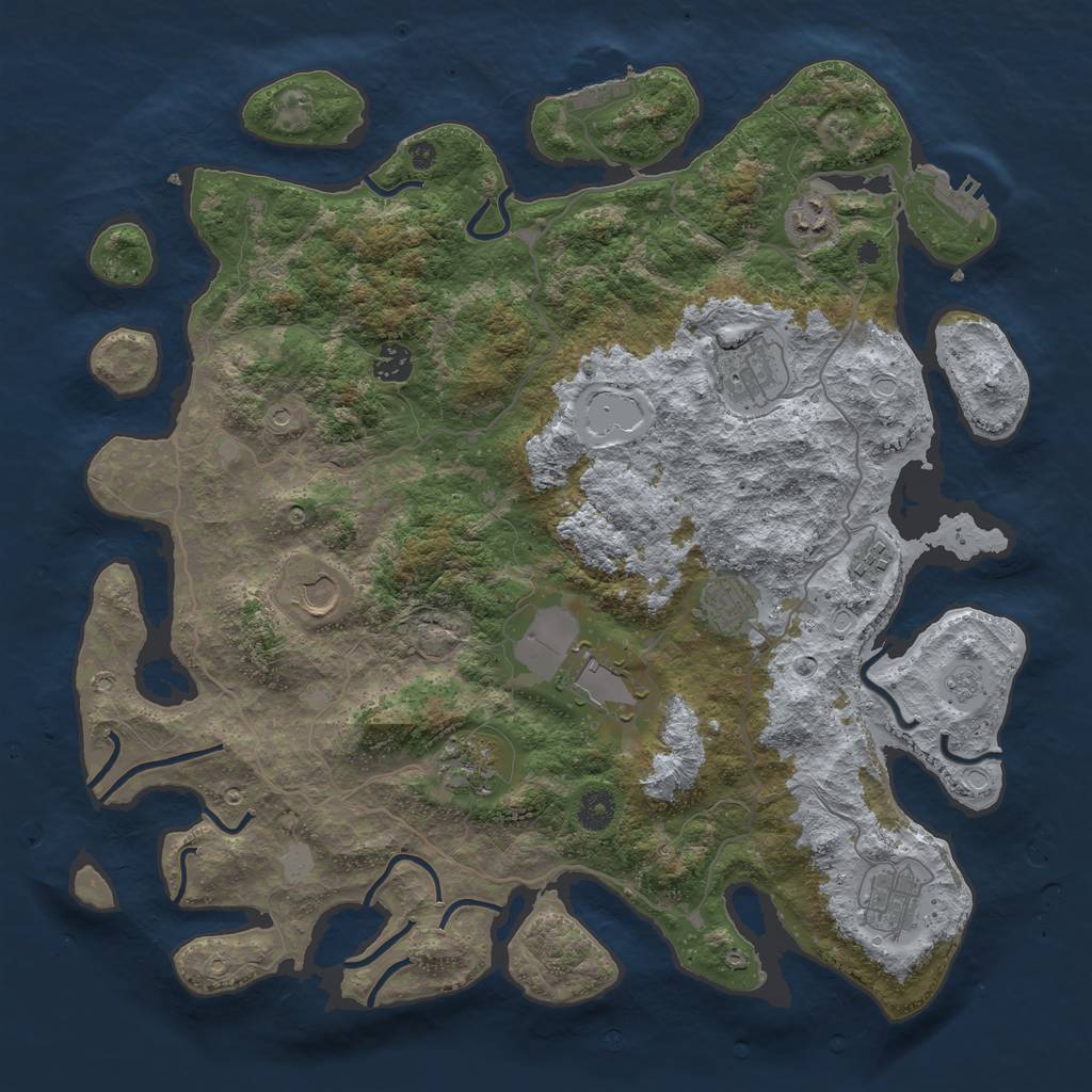 Rust Map: Procedural Map, Size: 4100, Seed: 1235, 18 Monuments