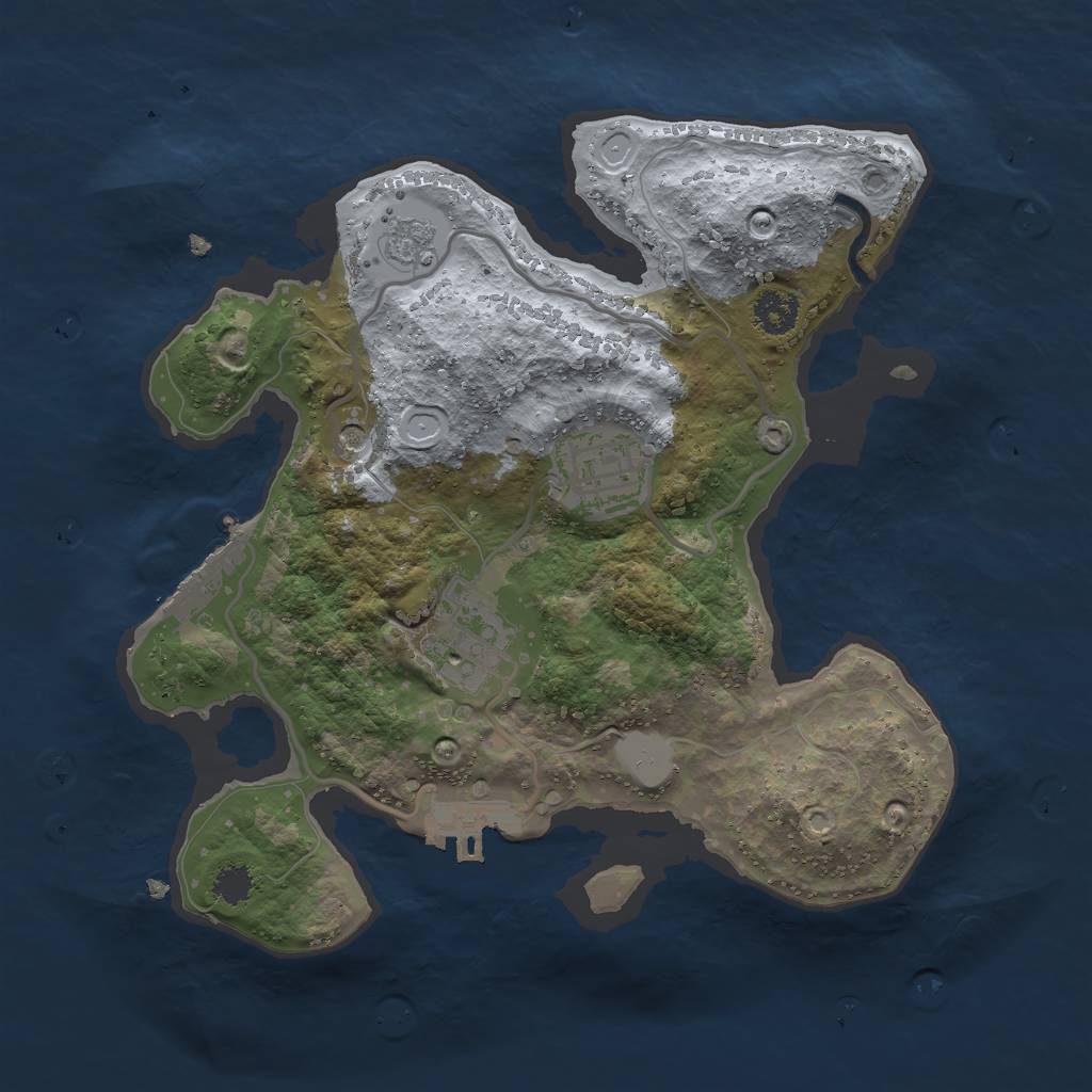 Rust Map: Procedural Map, Size: 2500, Seed: 5999, 11 Monuments