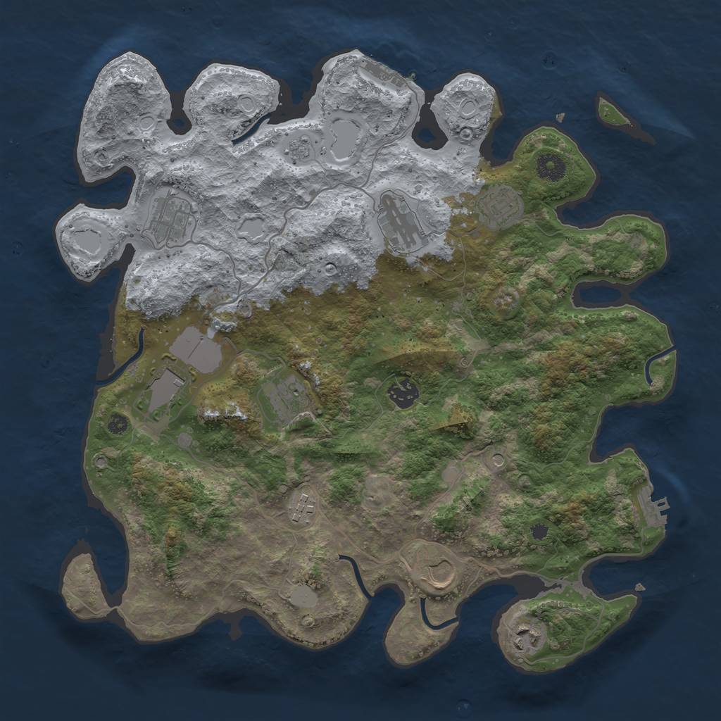 Rust Map: Procedural Map, Size: 3750, Seed: 902492960, 18 Monuments