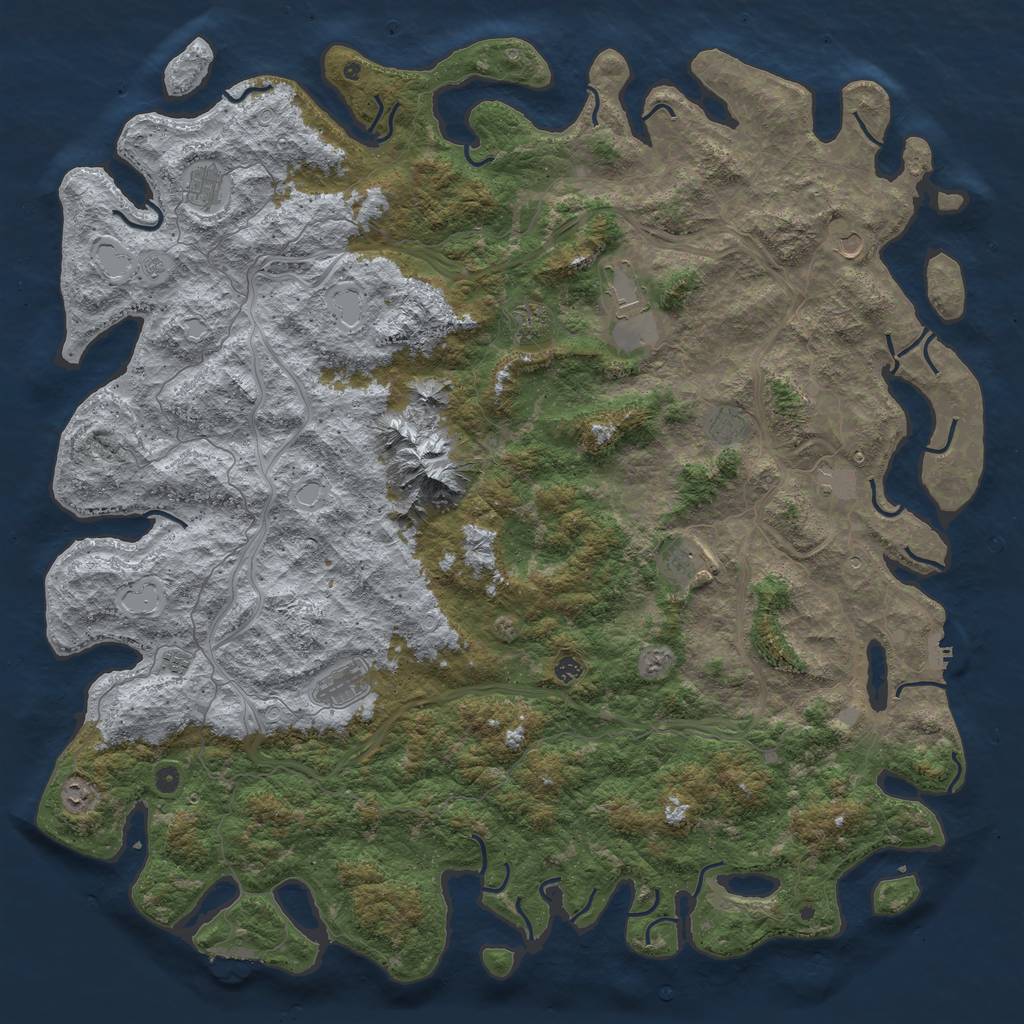 Rust Map: Procedural Map, Size: 6000, Seed: 8765309, 20 Monuments