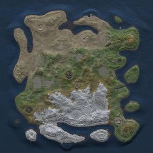 Thumbnail Rust Map: Procedural Map, Size: 3500, Seed: 1799083385, 19 Monuments