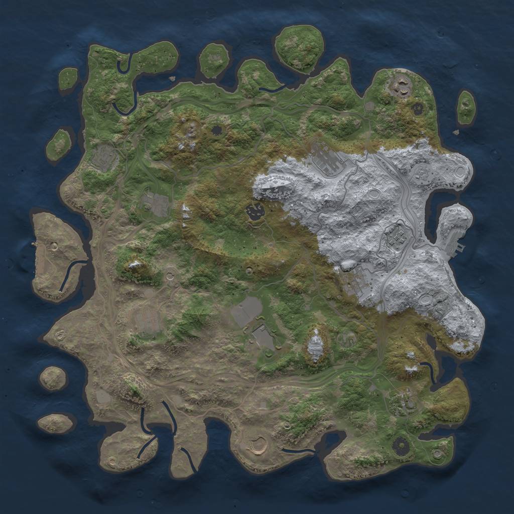 Rust Map: Procedural Map, Size: 4300, Seed: 512146057, 18 Monuments