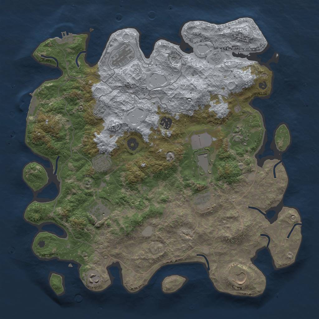 Rust Map: Procedural Map, Size: 4000, Seed: 808902705, 19 Monuments