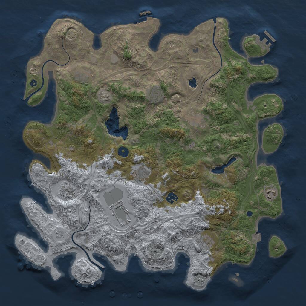 Rust Map: Procedural Map, Size: 4300, Seed: 512012331, 16 Monuments