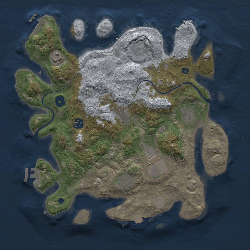 Rust Map: Procedural Map, Size: 3500, Seed: 20221010, 14 Monuments