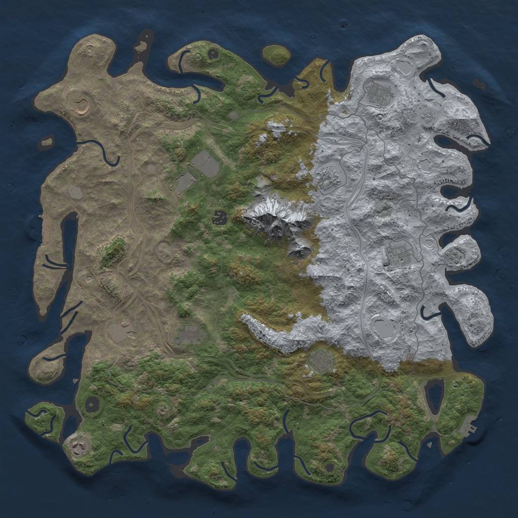 Rust Map: Procedural Map, Size: 5000, Seed: 449497729, 20 Monuments