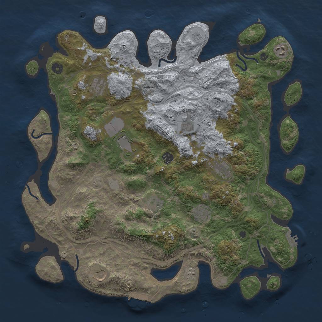 Rust Map: Procedural Map, Size: 4250, Seed: 322614824, 17 Monuments