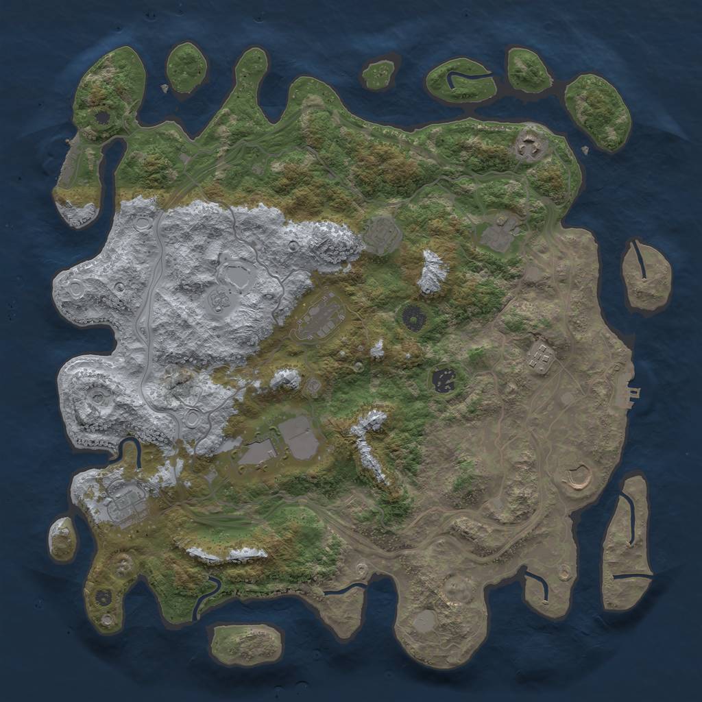 Rust Map: Procedural Map, Size: 4250, Seed: 1810708548, 16 Monuments