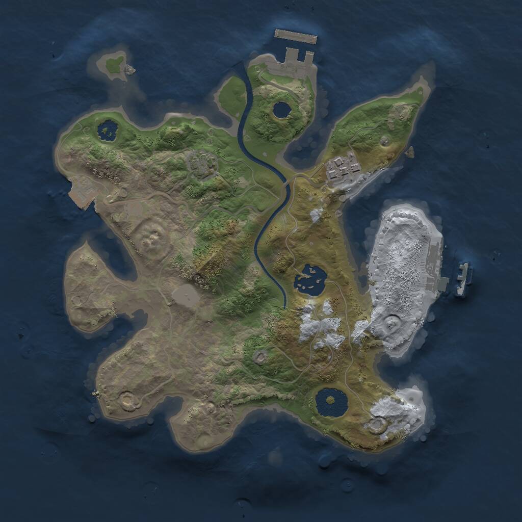 Rust Map: Procedural Map, Size: 2500, Seed: 319819470, 6 Monuments